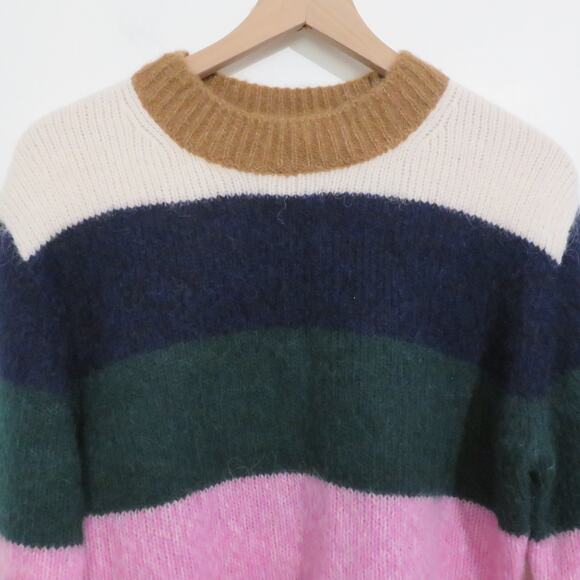 COS Womens Sz XS Colorful Striped Alpaca Wool Blend Sweater Cozy Soft Sweater - Picture 3 of 6